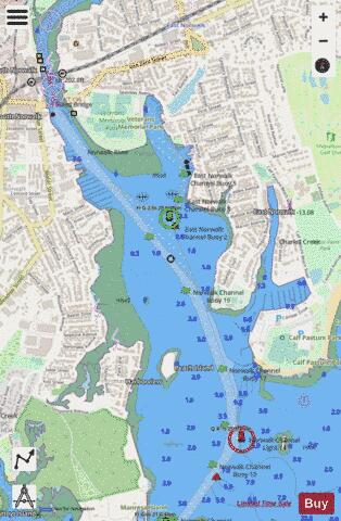 NORWALK HARBOR INSET 5 Marine Chart - Nautical Charts App - Streets