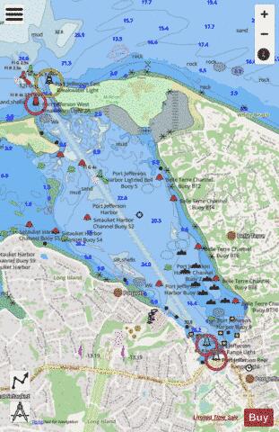 PORT JEFFERSON HARBOR INSET 14 Marine Chart - Nautical Charts App - Streets