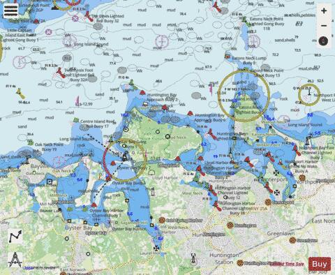 OYSTER and HUNTINGTON BAYS S. SHORE LONG ISL SND Marine Chart - Nautical Charts App - Streets