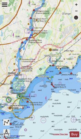 N SHR LONG I SND-HOUSATONIC R AND MILFORD HBR Marine Chart - Nautical Charts App - Streets