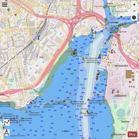 NEW HAVEN HARBOR  INSET  CONN Marine Chart - Nautical Charts App - Streets