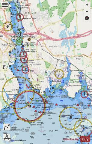 NEW LONDON HARBOR AND VICINITY Marine Chart - Nautical Charts App - Streets