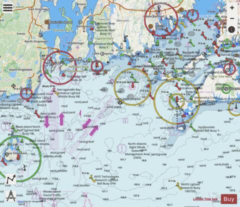 MARTHAS VINEYARD TO BLOCK ISLAND Marine Chart - Nautical Charts App - Streets