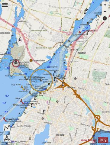 FALL RIVER HARBOR  MA Marine Chart - Nautical Charts App - Streets