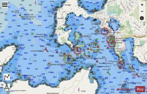 GREAT HARBOR  MA  INSET 3 Marine Chart - Nautical Charts App - Streets