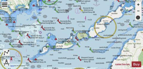 SOUTH COAST OF CAPE COD and BUZZARDS BAY MASS. Marine Chart - Nautical Charts App - Streets