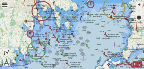 SOUTH COAST CAPE COD - BUZZARDS BAY  MA Marine Chart - Nautical Charts App - Streets