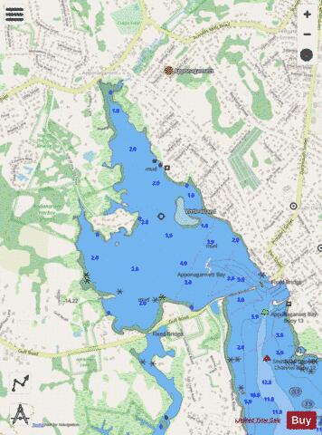CONTINUATION OF APPONAGANSETT BAY Marine Chart - Nautical Charts App - Streets