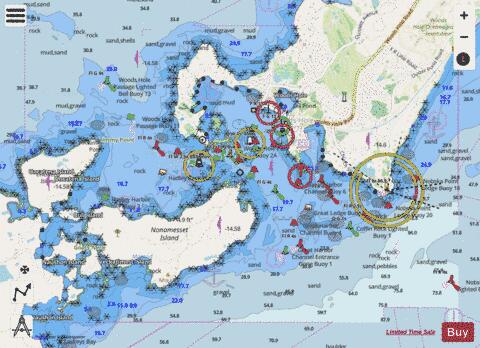 WOODS HOLE  MA Marine Chart - Nautical Charts App - Streets