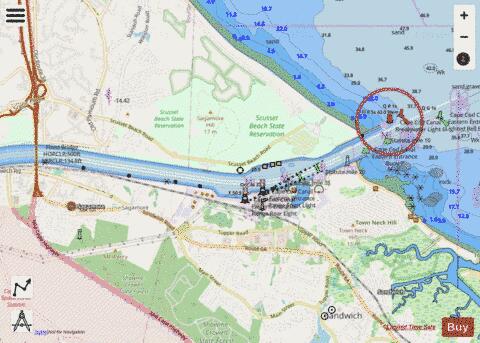 CAPE COD CANAL AND APPROACHES EXTENSION  MA Marine Chart - Nautical Charts App - Streets