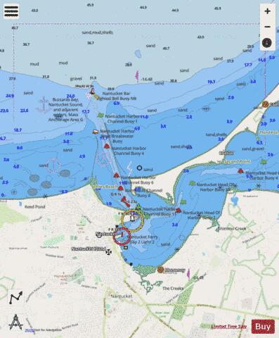 NANTUCKET HARBOR  MA Marine Chart - Nautical Charts App - Streets