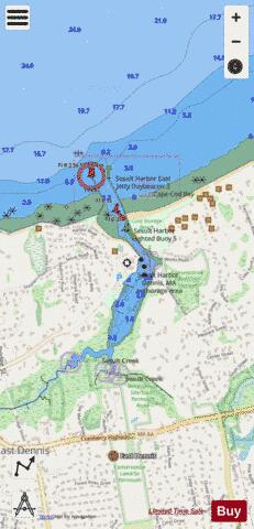 SESUIT HARBOR  INSET  MA Marine Chart - Nautical Charts App - Streets