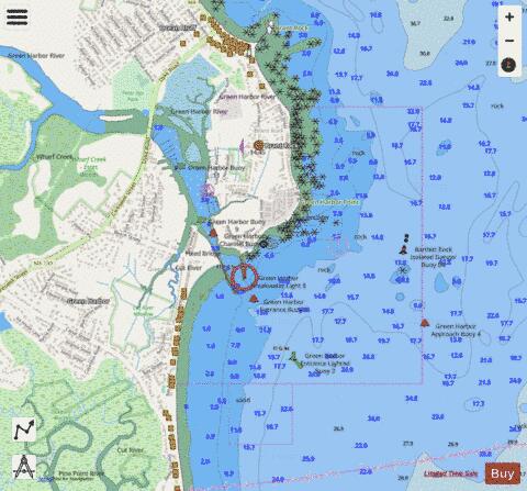 GREEN HARBOR  MA Marine Chart - Nautical Charts App - Streets