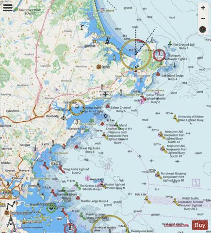 DEER ISLAND TO CAPE ANN  SIDE B Marine Chart - Nautical Charts App - Streets