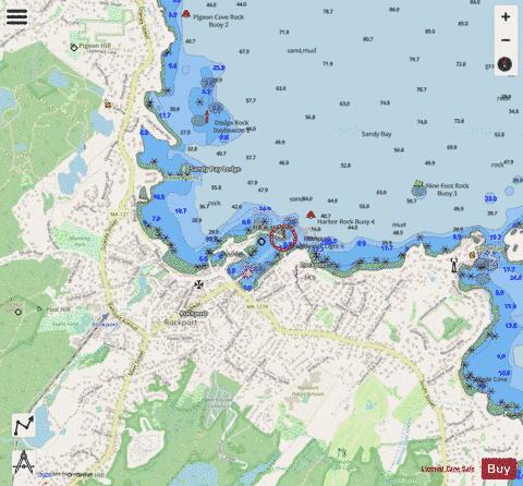 ROCKPORT HARBOR INSET Marine Chart - Nautical Charts App - Streets