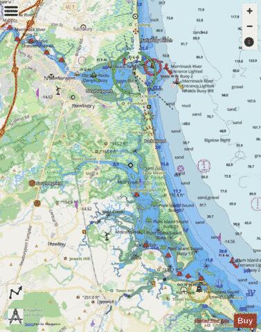 NEWBURYPORT HARBOR AND PLUM ISLAND SOUND  Marine Chart - Nautical Charts App - Streets