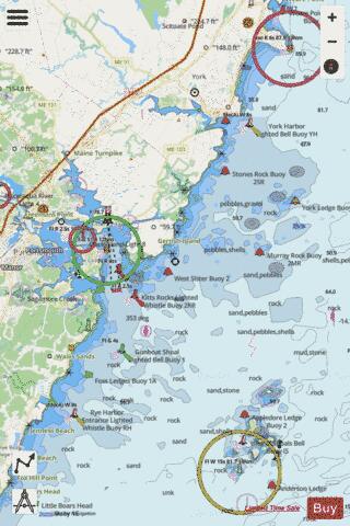 PORTSMOUTH HBR CAPE NEDDICK HBR TO ISLES OF SHOALS Marine Chart - Nautical Charts App - Streets
