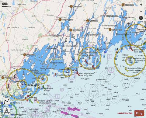 MONHEGAN ISLAND TO CAPE ELIZABETH Marine Chart - Nautical Charts App - Streets