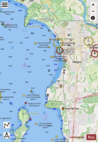 BURLINGTON HARBOR VERMONT Marine Chart - Nautical Charts App - Streets