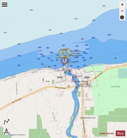 OLCOTT NEW YORK INSET Marine Chart - Nautical Charts App - Streets
