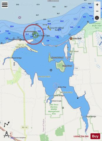 SODUS BAY LAKE ONTARIO NEW YORK Marine Chart - Nautical Charts App - Streets