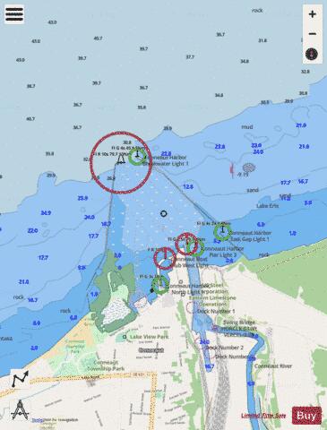 CONNEAUT HARBOR OHIO Marine Chart - Nautical Charts App - Streets