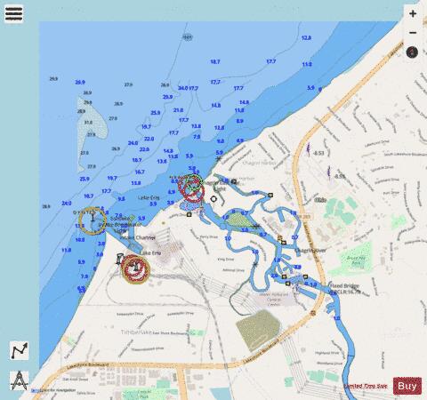 CHAGRIN RIVER HARBOR OHIO INSET Marine Chart - Nautical Charts App - Streets