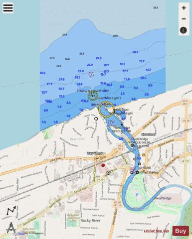 ROCKY RIVER OHIO INSET Marine Chart - Nautical Charts App - Streets