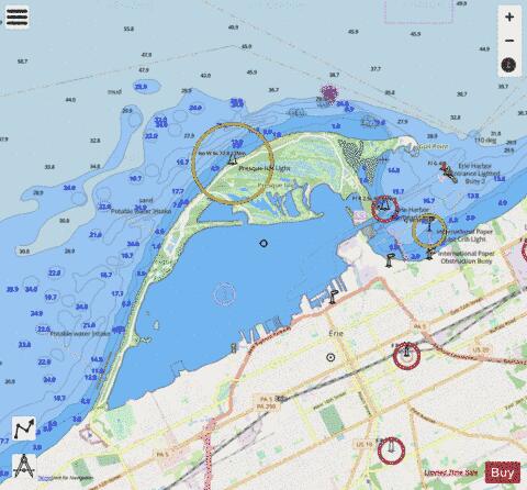 ERIE HARBOR Marine Chart - Nautical Charts App - Streets