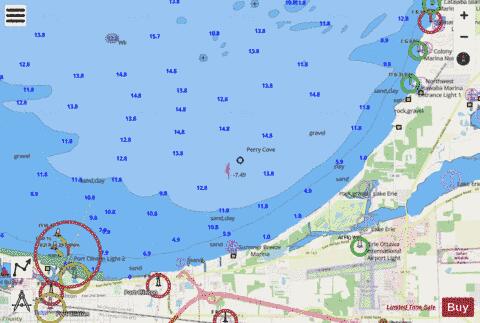 SOUTH SHORE LAKE ERIE PORT CLINTON TO SANDUSKY 2 Marine Chart - Nautical Charts App - Streets