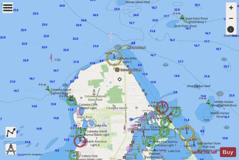SOUTH SHORE OF LAKE ERIE PORT CLINTON T0 SANDUSKY 3 Marine Chart - Nautical Charts App - Streets