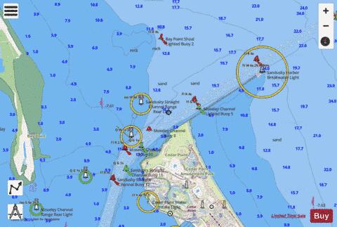 SOUTH SHORE OF LAKE ERIE SANDUSKY BAY 8 Marine Chart - Nautical Charts App - Streets