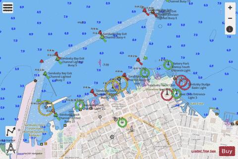 SOUTH SHORE OF LAKE ERIE SANDUSKY BAY 10 Marine Chart - Nautical Charts App - Streets