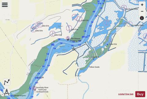 SOUTH SHORE OF LAKE ERIE SANDUSKY RIVER 21 Marine Chart - Nautical Charts App - Streets