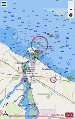 HURON HARBOR LAKE Marine Chart - Nautical Charts App - Streets