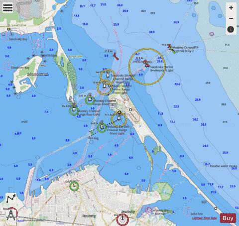 SANDUSKY HARBOR OHIO Marine Chart - Nautical Charts App - Streets