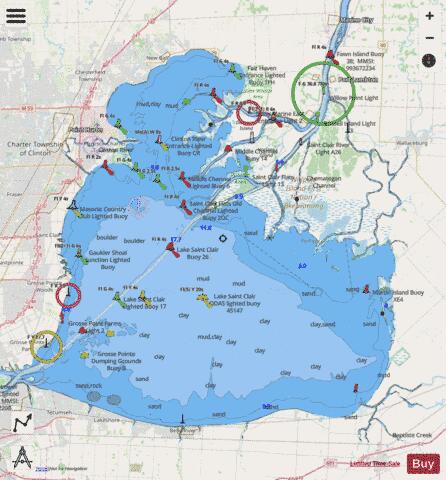 LAKE SAINT CLAIR Marine Chart - Nautical Charts App - Streets