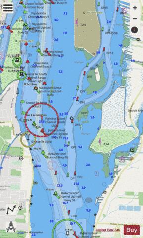 DETROIT RIVER Marine Chart - Nautical Charts App - Streets