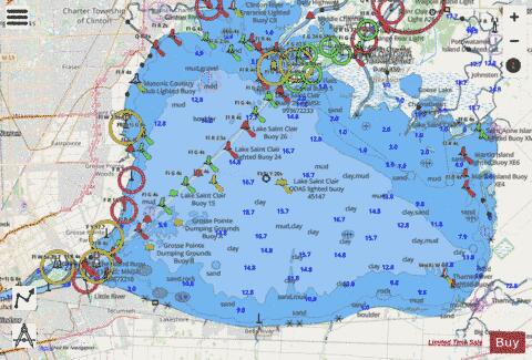 LAKE ST CLAIR 36 Marine Chart - Nautical Charts App - Streets