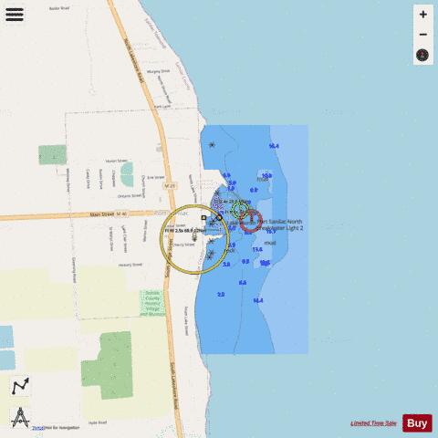 PORT SANILAC HARBOR MICHIGAN INSET Marine Chart - Nautical Charts App - Streets
