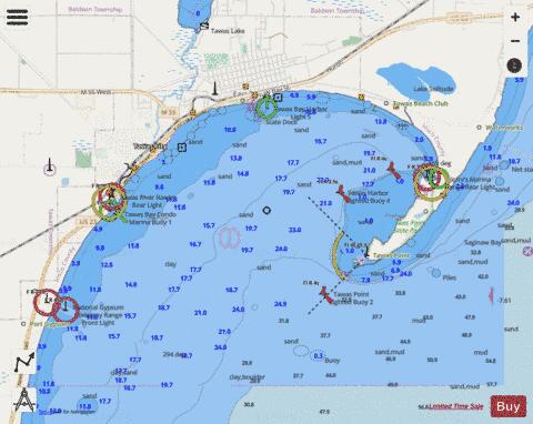 TAWAS HARBOR MICHIGAN INSET Marine Chart - Nautical Charts App - Streets