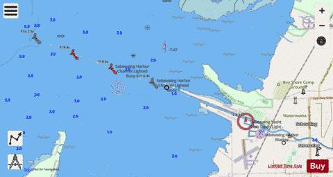 SEBEWAING HARBOR MICHIGAN INSET Marine Chart - Nautical Charts App - Streets