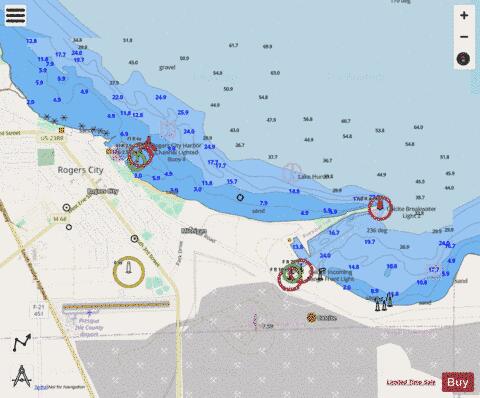 ROGERS CITY AND CALCITE HARBOR MICHIGAN Marine Chart - Nautical Charts App - Streets