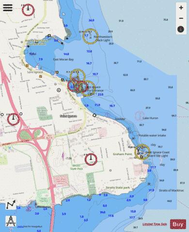 ST IGNACE MICHIGAN Marine Chart - Nautical Charts App - Streets