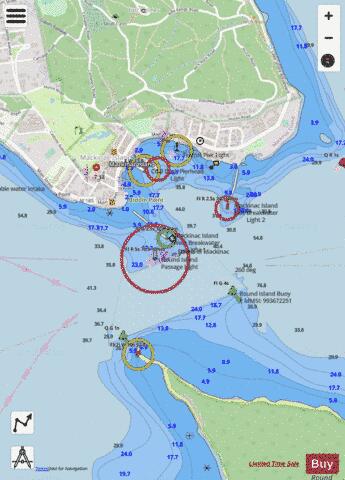 MACKINAC ISLAND MICHIGAN Marine Chart - Nautical Charts App - Streets