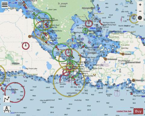 ST MARYS RIVER DETOUR PASSAGE TO MUNUSCONG LAKE Marine Chart - Nautical Charts App - Streets