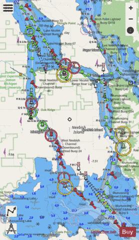 ST MARYS RIVER - VICINITY OF NEEBISH ISLAND Marine Chart - Nautical Charts App - Streets