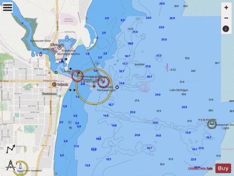 KEWAUNEE WISCONSIN Marine Chart - Nautical Charts App - Streets