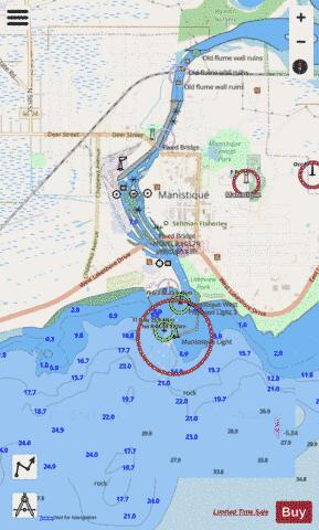 MANISTIQUE HARBOR MICHIGAN Marine Chart - Nautical Charts App - Streets