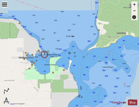 JACKSON HARBOR WISCONSIN Marine Chart - Nautical Charts App - Streets